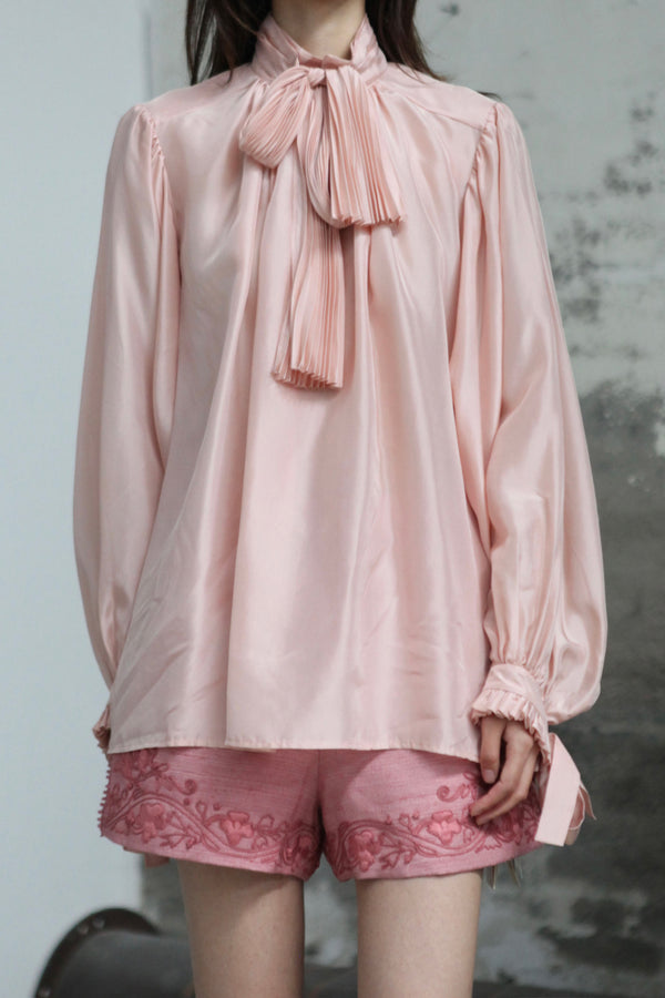 INTO THE EAST 25 Autumn/Winter Tie Silk Top Shirt/Embroidered Button Tussah Silk Vest/Shorts ITE-E1DGAW019PK20TP-FEN Shirt